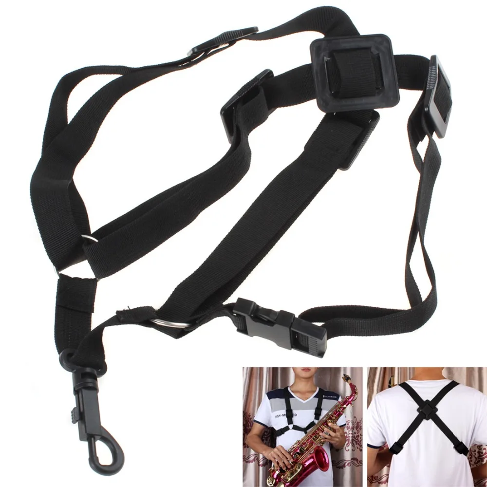 IRIN Adjustable Harness Shoulder Black Sax Saxophone Belt Neck Strap