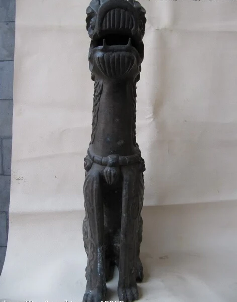 

150401 S0421 Chinese pure Copper bronze Classical Evil talisman Animal Foo Dog beast Statue discount 30% (C0324)