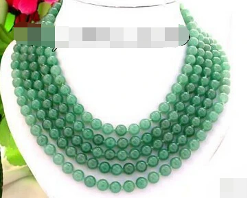 

0078 nature round bright green jade necklace