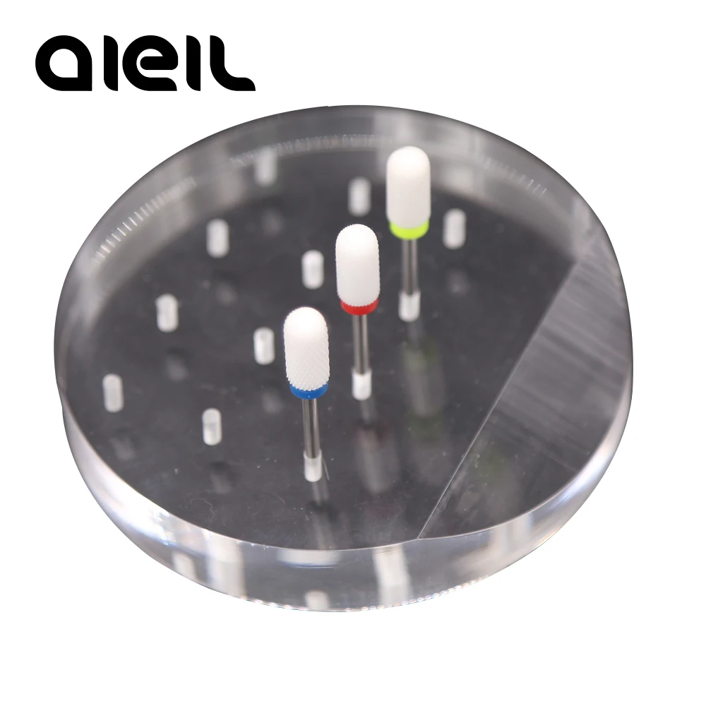 

Transparent Acrylic Nail Art Drill Bits Holder Exhibition Stand Display Organizer Machine Tips Accessories Manicure Tool