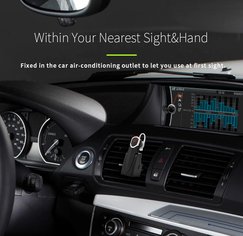 FINEBLUE FT-9 беспроводные Bluetooth наушники для автомобиля Bluetooth гарнитура и портативное автомобильное зарядное устройство с микрофоном для телефона