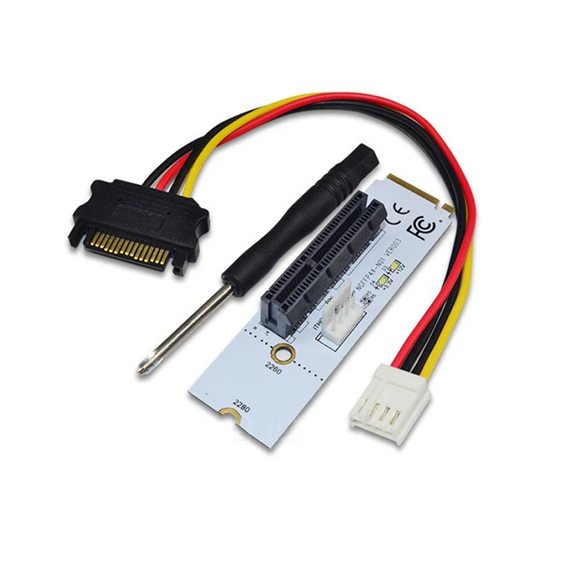 NGFF M.2 ключ м для PCI-E 1X 4X 8X 16X Riser Card ETH и т. д. Графика карты добыча слот адаптер с светодиодный для BTC LTC машина майнера - Цвет: Белый