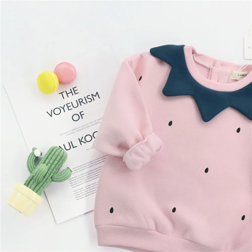 2018 autumn winter GIRLS CLOTHING GIRLS strawberry HOODIES HUGO CAT KIDS CLOTHES LUCKY CHILD