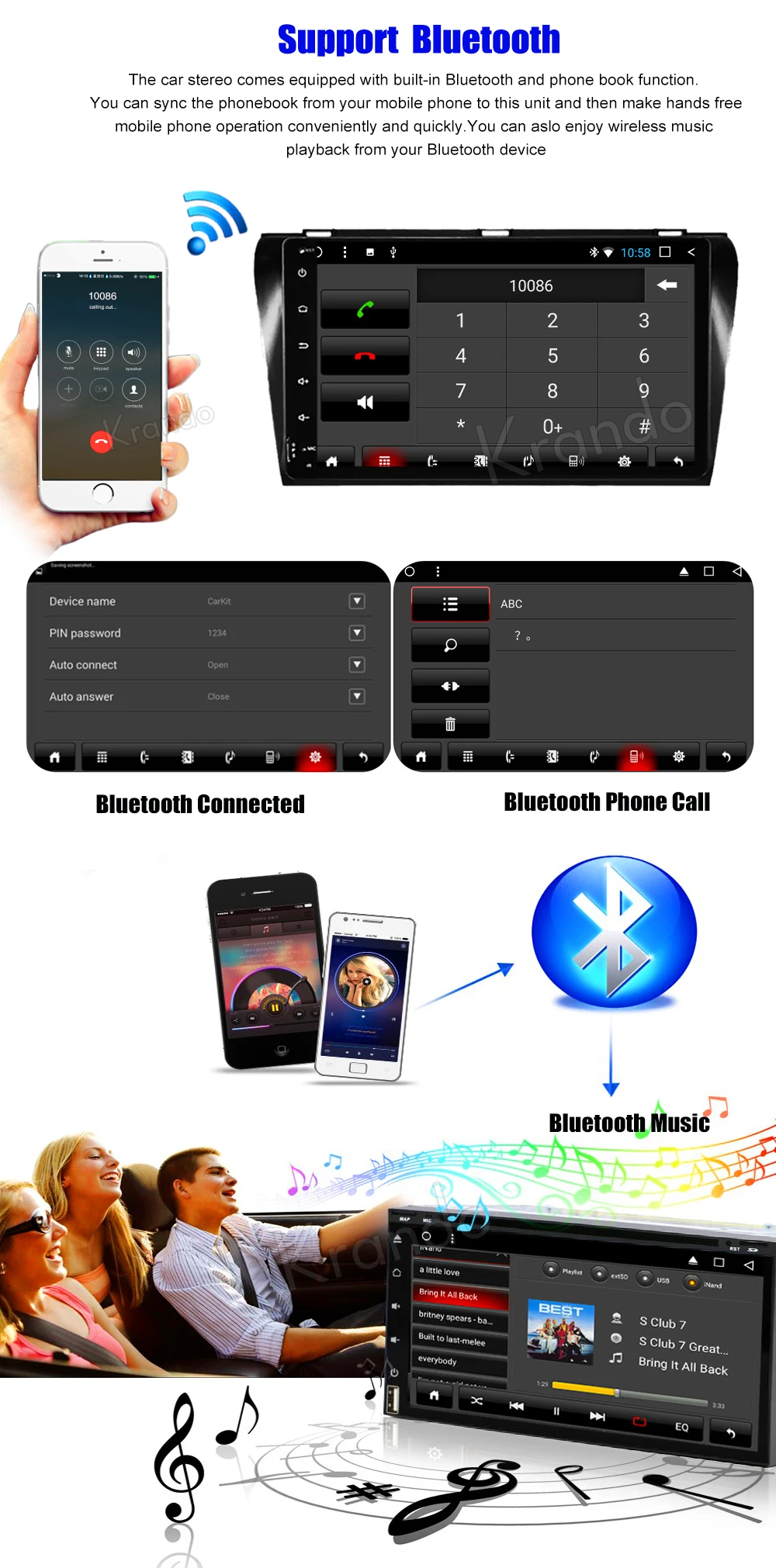 Krando Android car radio gps navigation multimedia system for Mazda 3 2004 2005 2006 2007 2008 2009