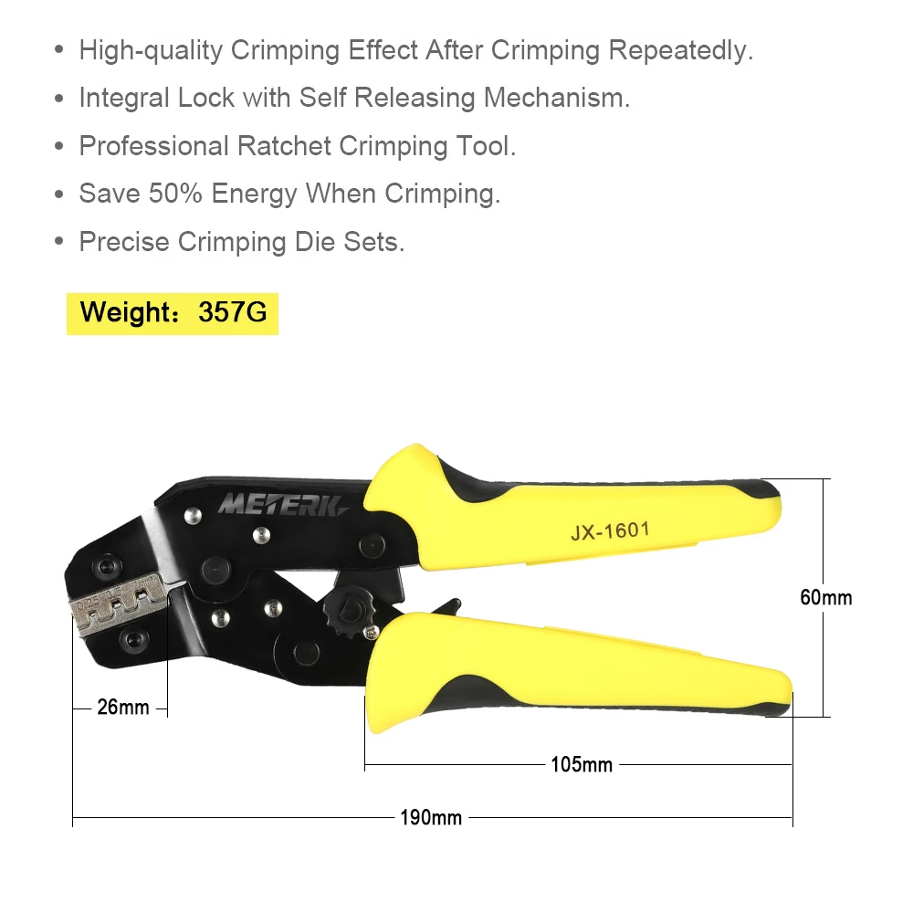 Многофункциональный инструмент, профессиональные щипцы для проволоки, инструмент для обжима, обжимные клещи, JX-1601-10 AWG28-18 0,1-мм2