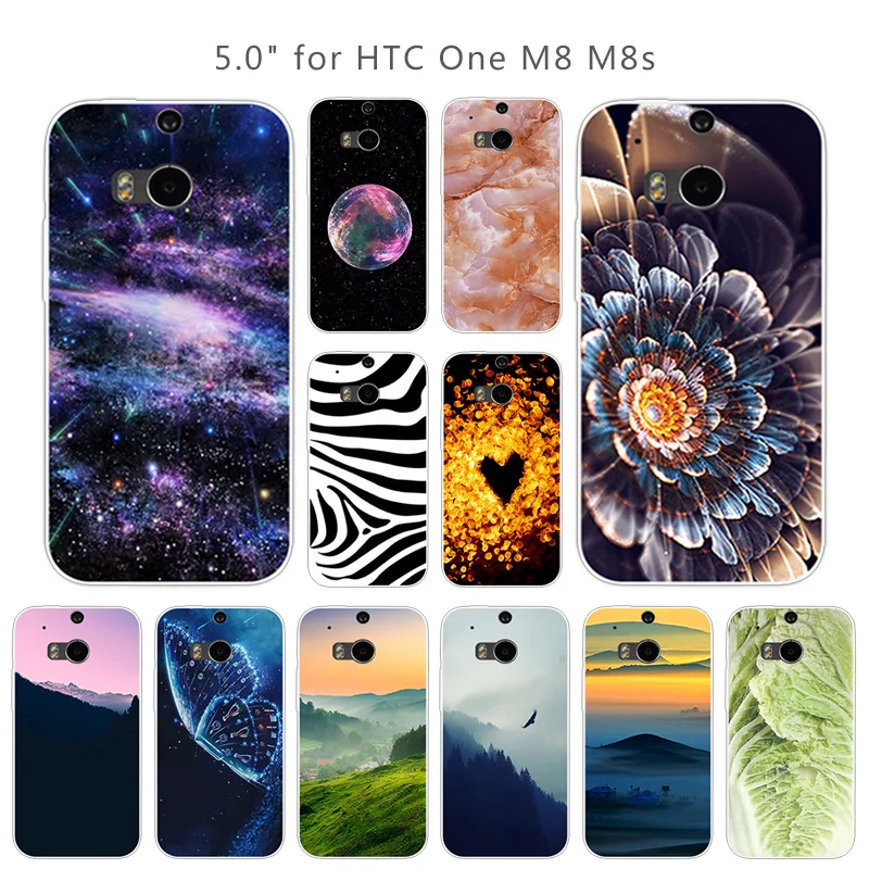 Чехол для HTC One M8 M8s чехол M8/M8S мобильного телефона из мягкого ТПУ задняя крышка M8/M