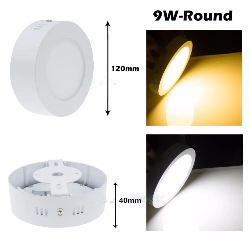 9W/15W/25W/30W Round/Square Dimmable Led Panel Light Surface Mounted Led ceiling Downlight AC85-265V + LED Driver Free shipping downlight led