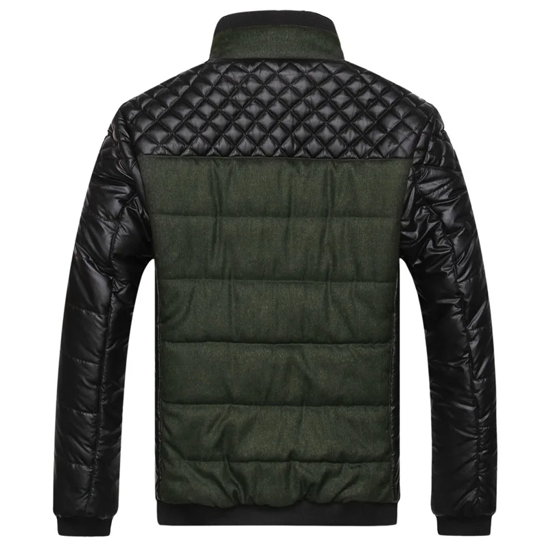 Брендовые мужские куртки и пальто 4XL из искусственной кожи в стиле пэчворк