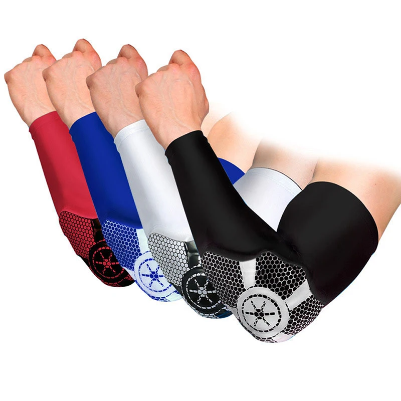 

Basketball Volleyball Honeycomb Protector Elbow Brace Elastic Cycling Arm Sleeves Breathable Lycra Elbow Pads Support 1pcs