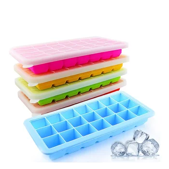

Kitchen Bar Ice Cube Maker 21 Grids Silica Gel Ice Mould with Cover Ice Making Tray For Summer Water Party wen6115