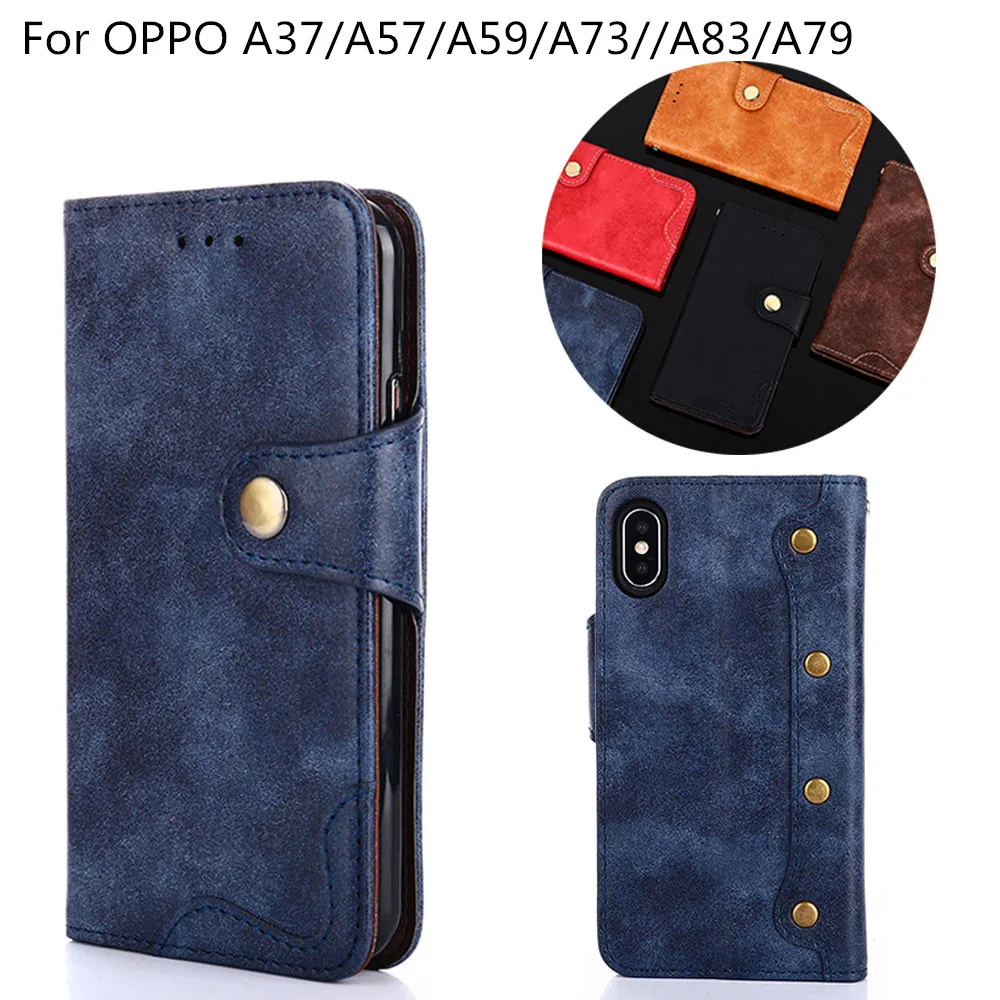

K'try Retro PU Leather Case For OPPO A37 A57 A39 A59 F1S A73 F5 A83 Multi Card Holder Magnetic Flip Cover