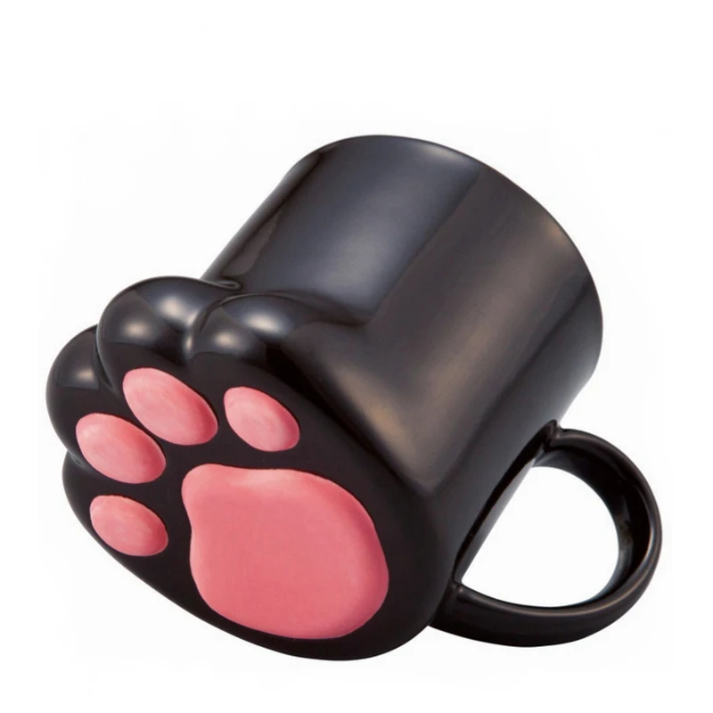 2.1Creative Cute Cat Paws Ceramic mug Office coffee tumbler Personality Breakfast milk porcelain mugs Free shipping