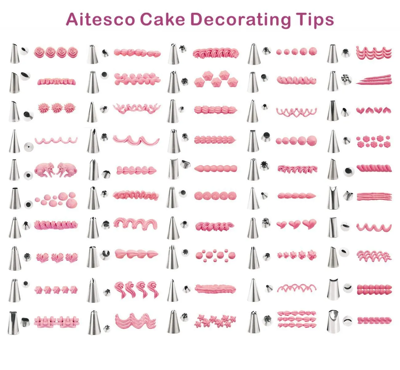 

48 head small 430 stainless steel decorating nozzle cookie cake squeeze flower tip Korean style skirt nai you zui