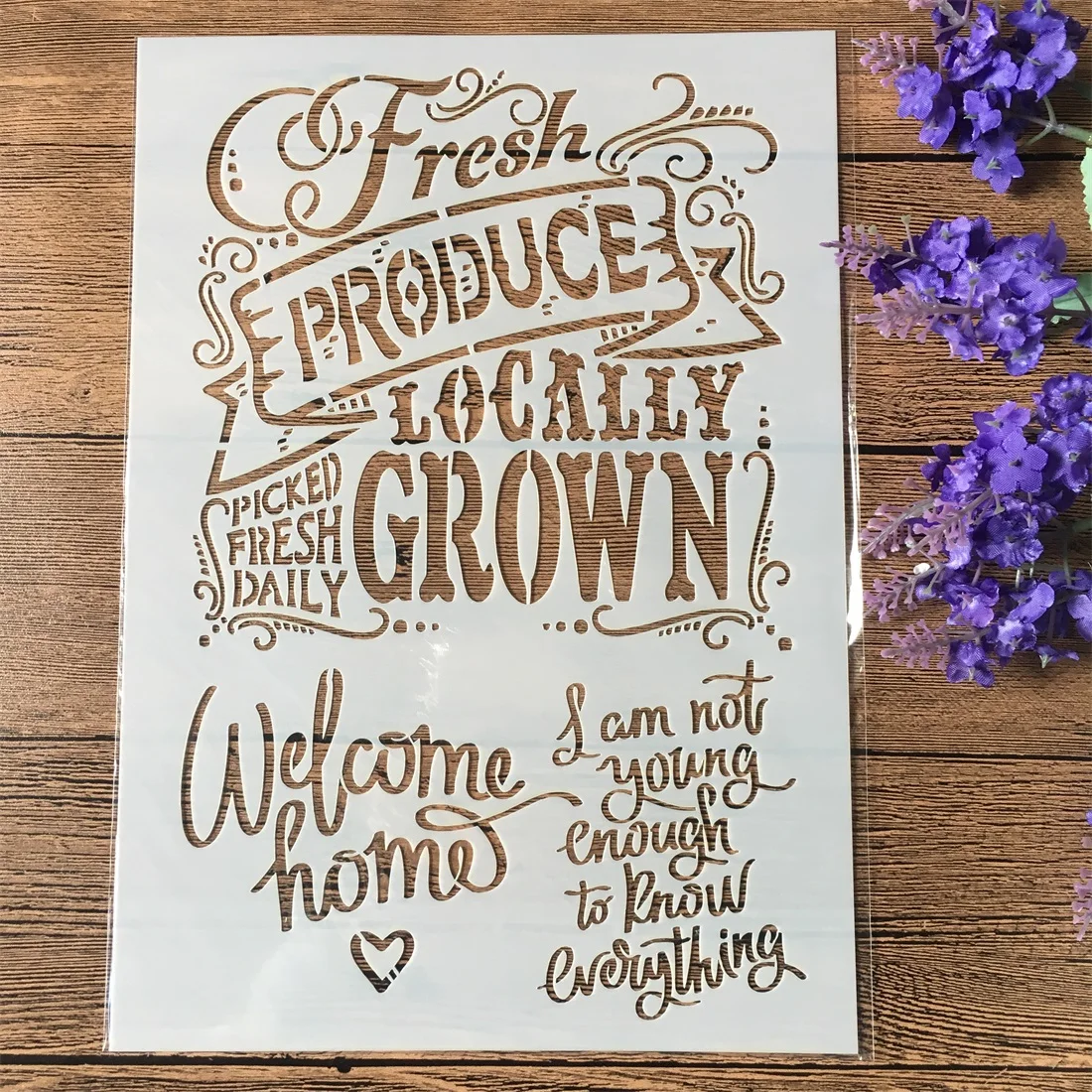 1 шт Fresh Produce слова A4 DIY Craft наслоения Трафареты настенная живопись штампованная