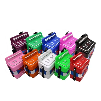 

High Quality Kids Children 7 Key 2 Bass Accordion 10 Color Educational Musical Instrument Rhythm Band Toy