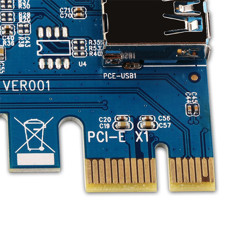 Ubit 2 в 1 переходная карта pci-e плата адаптера USB3.0 с USB 3,0 Мощность кабель 2 шт. 4pin Riser Card добыча адаптер для майнера биткоинов