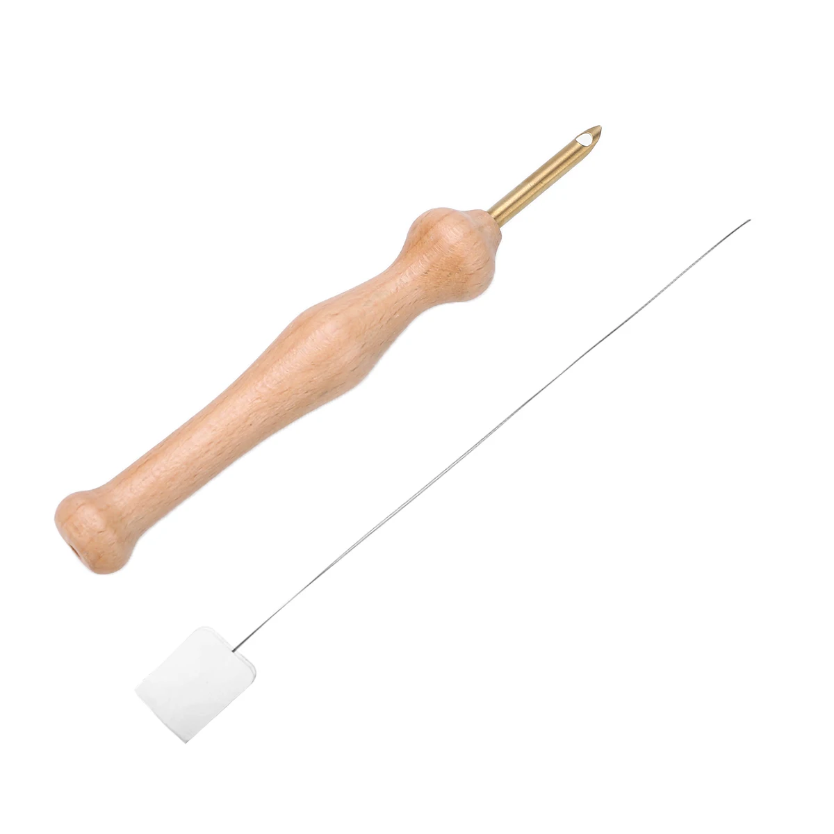 Wooden Handle Crochet Hook Felting Craft DIY Sewing Embroidery Pen Punch Needle Threader Set