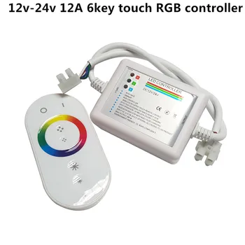 

DC12-24V 12A RF IR remote 6key Touch RGB led controller 4Ax3channel for 5050/3528 rgb led strip light white
