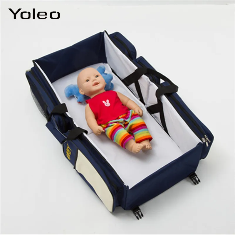  Newborn Baby Portable Travel Foldable Baby Bed Infant Changing Diapers Baby Cot Mummy Pack Bag Newb