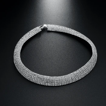 

N093414 Clavicle chain rhinestone necklace rhinestone chain jewelry exquisite charm accessories girls must-have new gifts