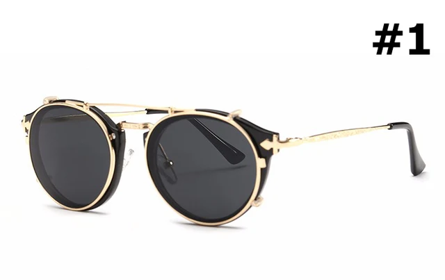 JackJad 2021 Fashion Style SteamPunk Clamshell Removable Sunglasses Vintage Retro Brand Design Sun Glasses Oculos De Sol Gafas 1