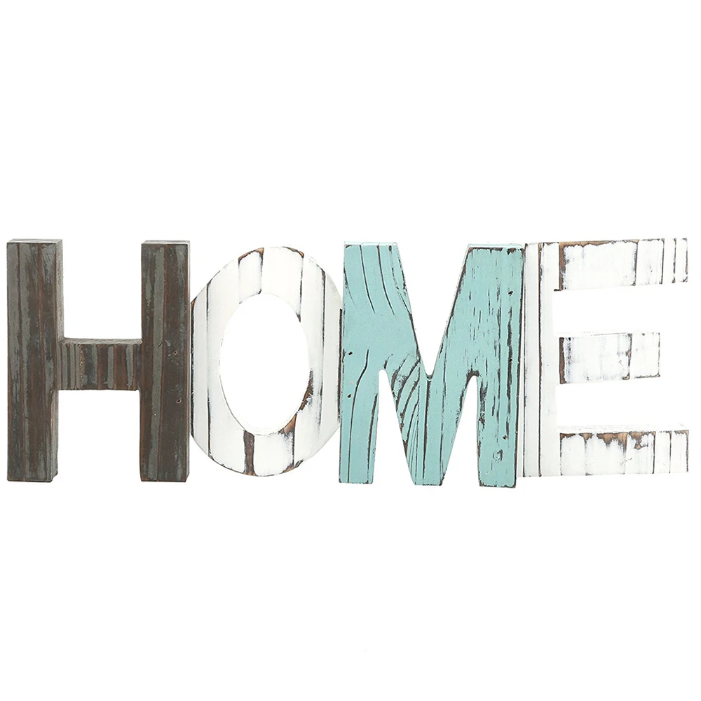 Home Wall Art Wooden Sign Plaque "Home" Letters Wedding Party