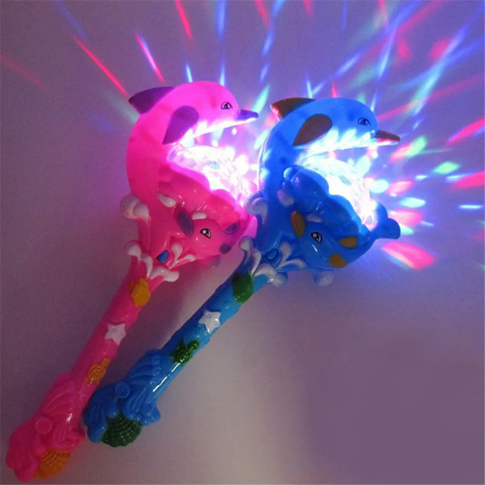 

Colorful Dolphin Dance Magic Wand Luminous Colorful Music Light Sticks Rotating Projection Lamp Birthday Gifts