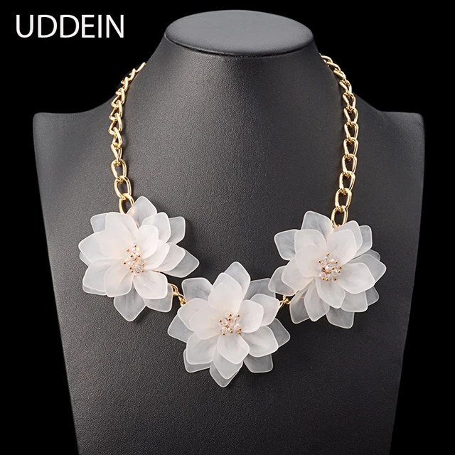 Acrylic flower necklace clearance