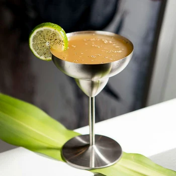

1Pc Stainless Steel Wine Goblet Metal Margarita Glasses Martini Cocktail Goblets Restaurant Home Wine Cups Bar Supplies Barware
