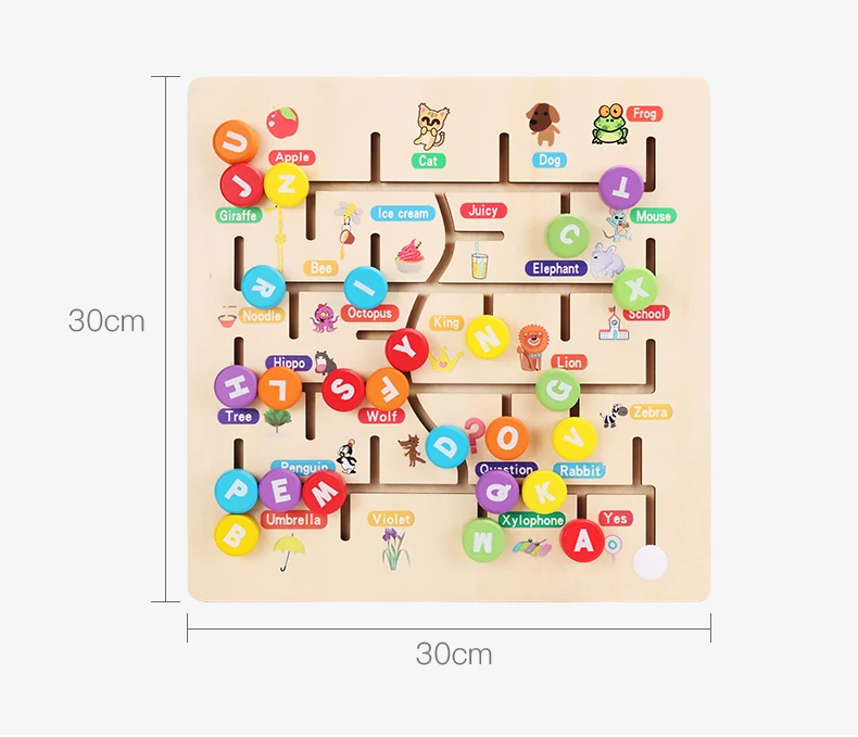 Детские игрушки деревянные игрушки Монтессори лабиринт слайд головоломка доска Алфавит цифровой соответствие Ранние развивающие игрушки