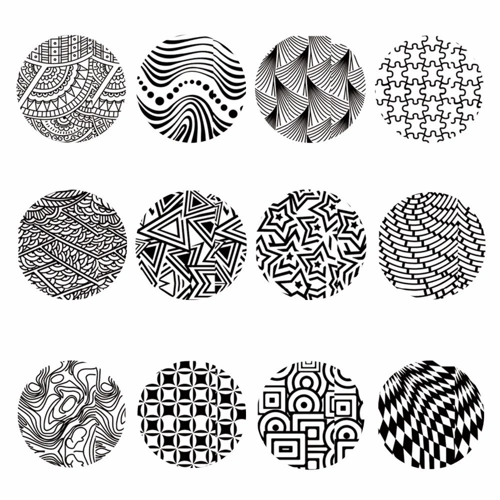 LCJ Nail Art Water Decals Geometric Design Nail Wraps Transfer Foil