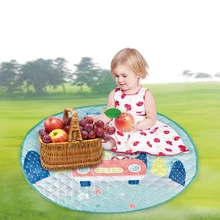 DIA 110 см детский коврик для детских игр складные мягкие и моющиеся коврики и органайзер для игрушек органайзер для хранения хлопка