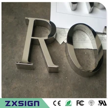 Наружная тонкая работа из нержавеющей стали буквы знак, зеркальная полированная нержавеющая сталь название компании буквы вывески