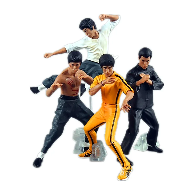 Anime Figure 4pcs/set Cool Bruce Lee Kung Fu PVC Action Figures Collection  Toys Model