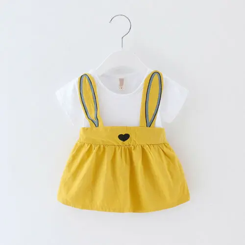 

Toddler Infant Baby Girls Rabbit Ear Suspender Tutu Dress Tops A-Line Cute