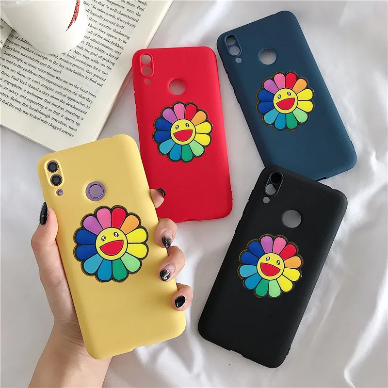 3D matte solid color flower silicone case for Huawei honor 20i 10i 20 lite play 8a pro 8s 8x max 8c note 10 soft tpu back cover |