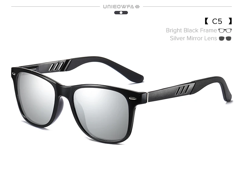 UNIEOWFA мужские ретро Квадратные Солнцезащитные очки с заклепками, мужские HD поляризованные UV400 очки для вождения, черные солнцезащитные очки для мужчин, Polaroid, фирменный дизайн, новинка