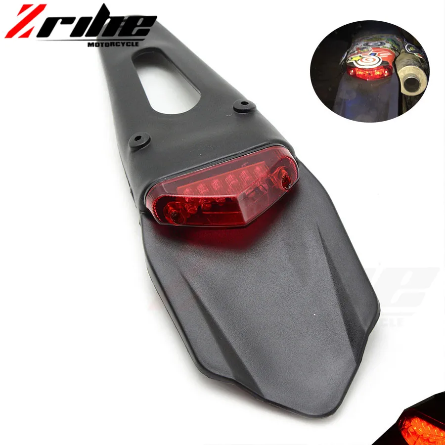 Motorcycle Rear Fender LED Taillight Motocross Dirt Bike Brake Stop