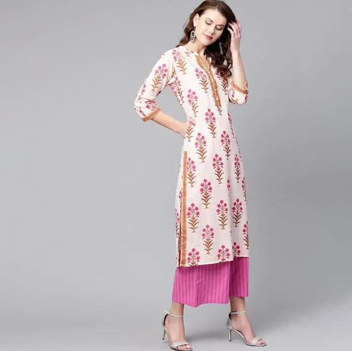 

Cotton India Fashion Costume Woman Ethnic Styles Set India Costume Elegent Lady Top+Pant+Scarf