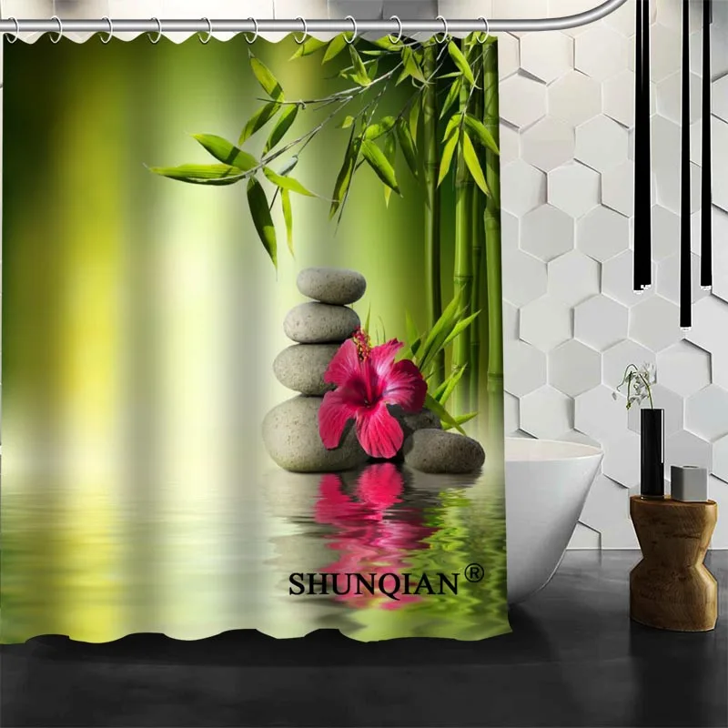 Custom zen stone Shower Curtain High Quality bathroom Accessories
