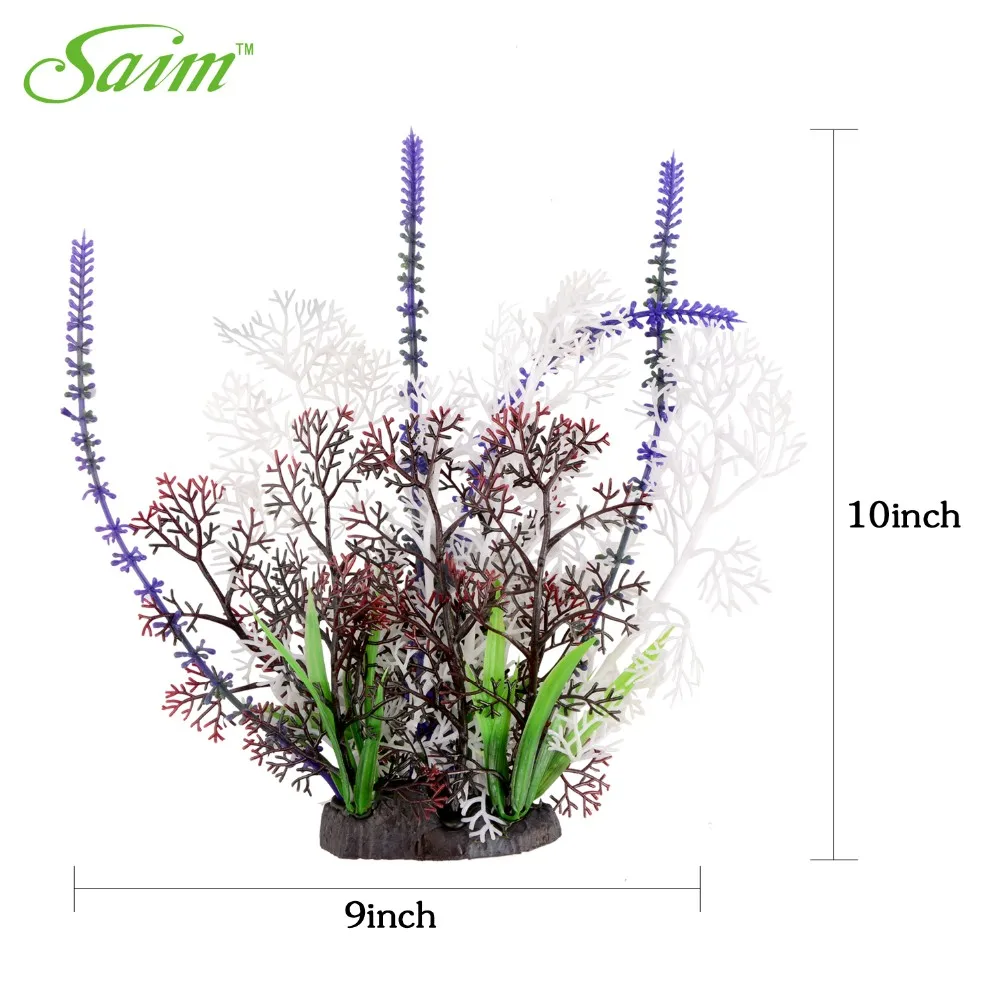 1" фиолетовый ветка белый коричневый цветок искусственные растения для аквариума аквариум фоновые украшения аксессуары поставки