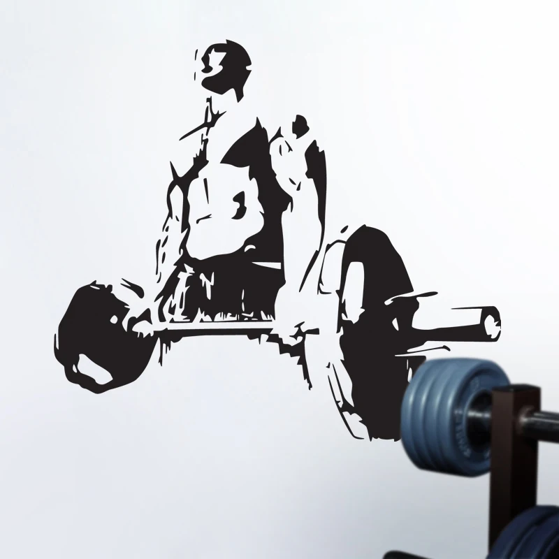 Gym Sticker Fitness Decal Body-building Barbell Posters Vinyl Wall Decals Pegatina Quadro Parede Decor Mural | Дом и сад