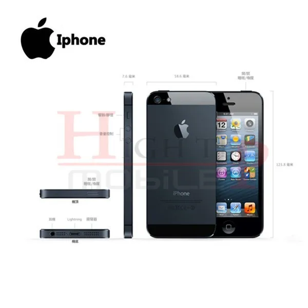 latest iphone cellphone 100% Factory Original Iphone 5 Sealed box Unlocked Apple Cell phone 16GB 32GB ROM 16GB 32GB 64GB IOS 4.0 inch 8MP WIFI GPS Used latest iphone cellphone