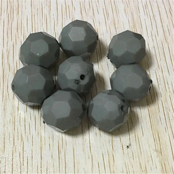 

20mm 100pcs/lot grey color chunky solid Acrylic Faceted Hexagon Beads