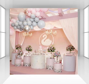 

Pink stripes photography backdrops baby shower backgroud photo studio props booth birthday party decor table dessert CZ-152