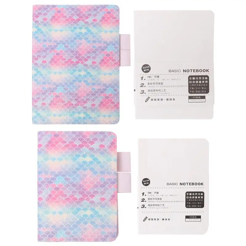 

Faux Leather Cover A5 A6 Fish Scale Sequin Notebook Diary Weekly Planner Journal Agenda Organizer Travelers School Supplies