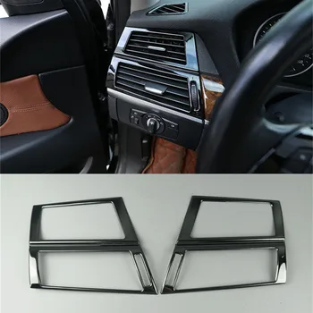 

Black Console Air Conditioner CD Panel Decoration Frame Trim For BMW X5 E70 X6 E71 Interior Readling Lamp Cover Strip Sticker