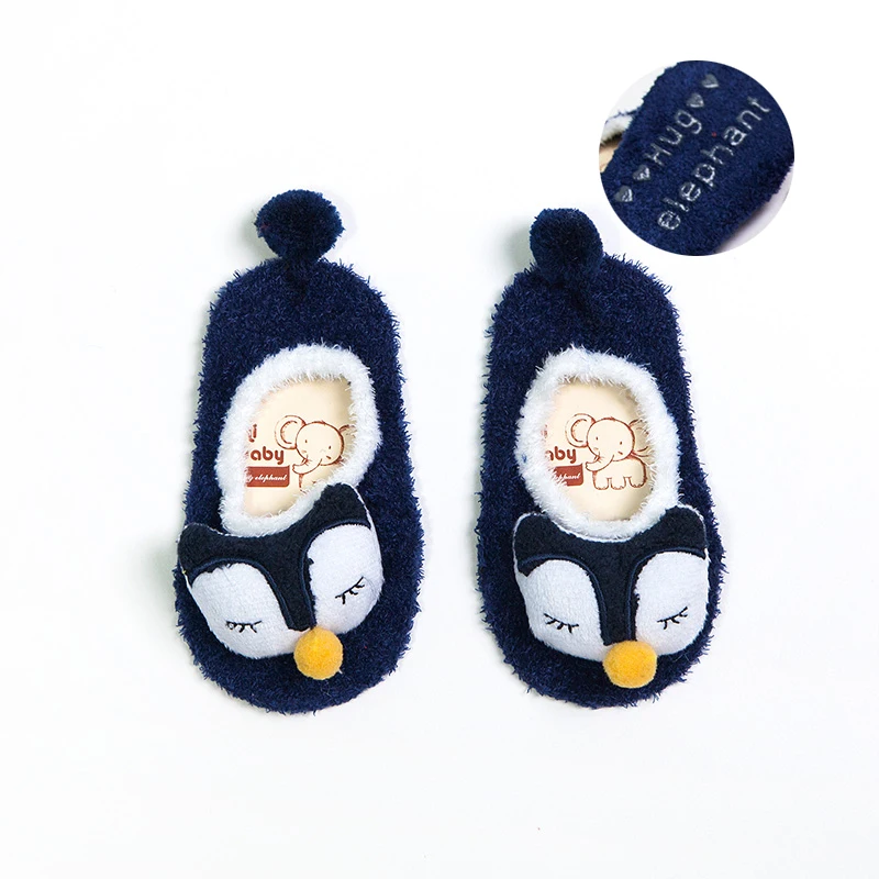 

Winter Baby Boy Girl Children Socks Anti Slip Newborn Animal Cartoon Shoes Slippers Boots Soft Warm Coral Fleece Indoor Socks