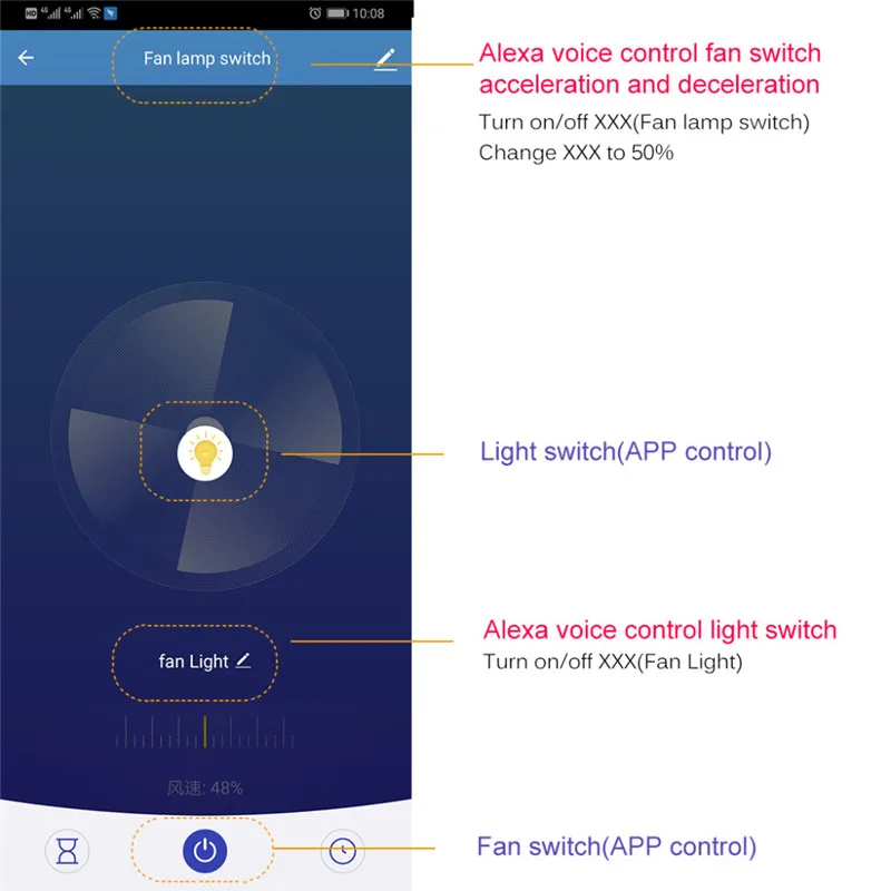 ЕС Smart WiFi переключатель потолочного вентилятора приложение ПДУ для умного дома, с таймером, совместим с Alexa и Google и контроль скорости Совместимость с Alexa и Google Home не требуется хаб XNC
