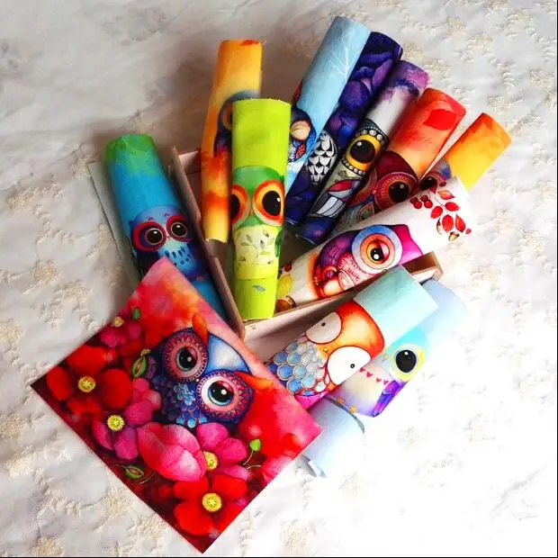 20X20 см Сова цифровая печать маслом для печати ткань для самостоятельного окрашивания сшивание лоскутов по принципу "сделай сам" холст ткань Скрапбукинг для кошелька сумка патч